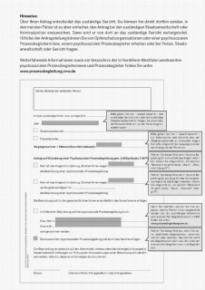 Vorschaubild 2: Antragsformular:  Psychosoziale Prozessbegleitung